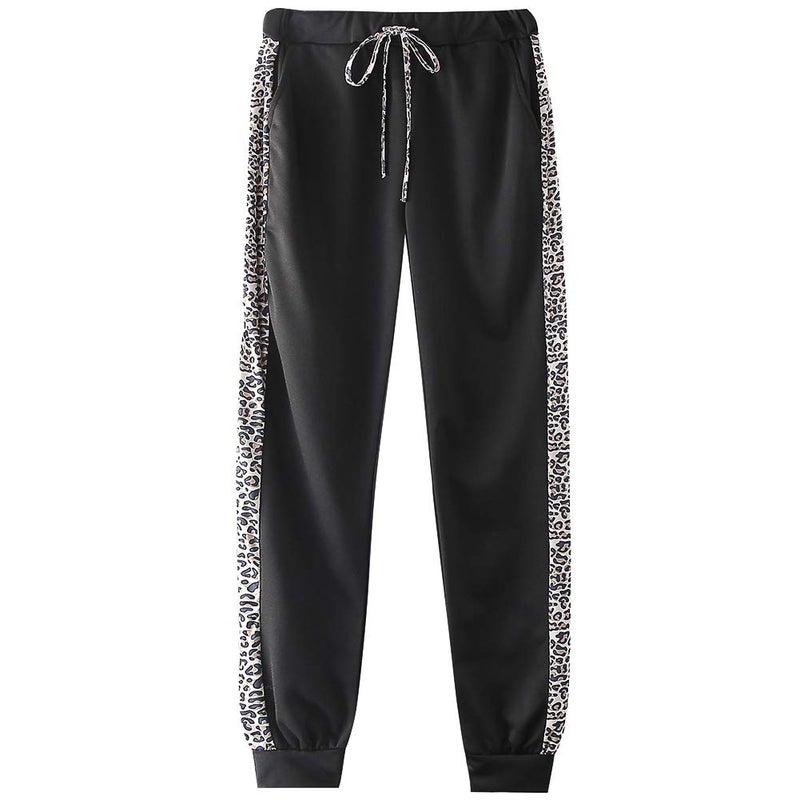 amropi Women's 2 Piece Tracksuit Sweatsuits Sets Hoodie Sweatshirt and Jogging Sweatpants Suit Black, XXL - Image 4